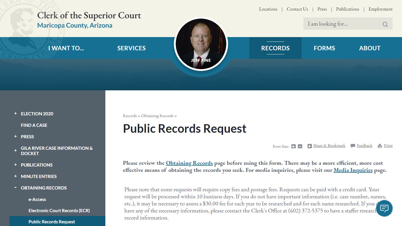 Public Records Request | Maricopa County Clerk of Superior Court